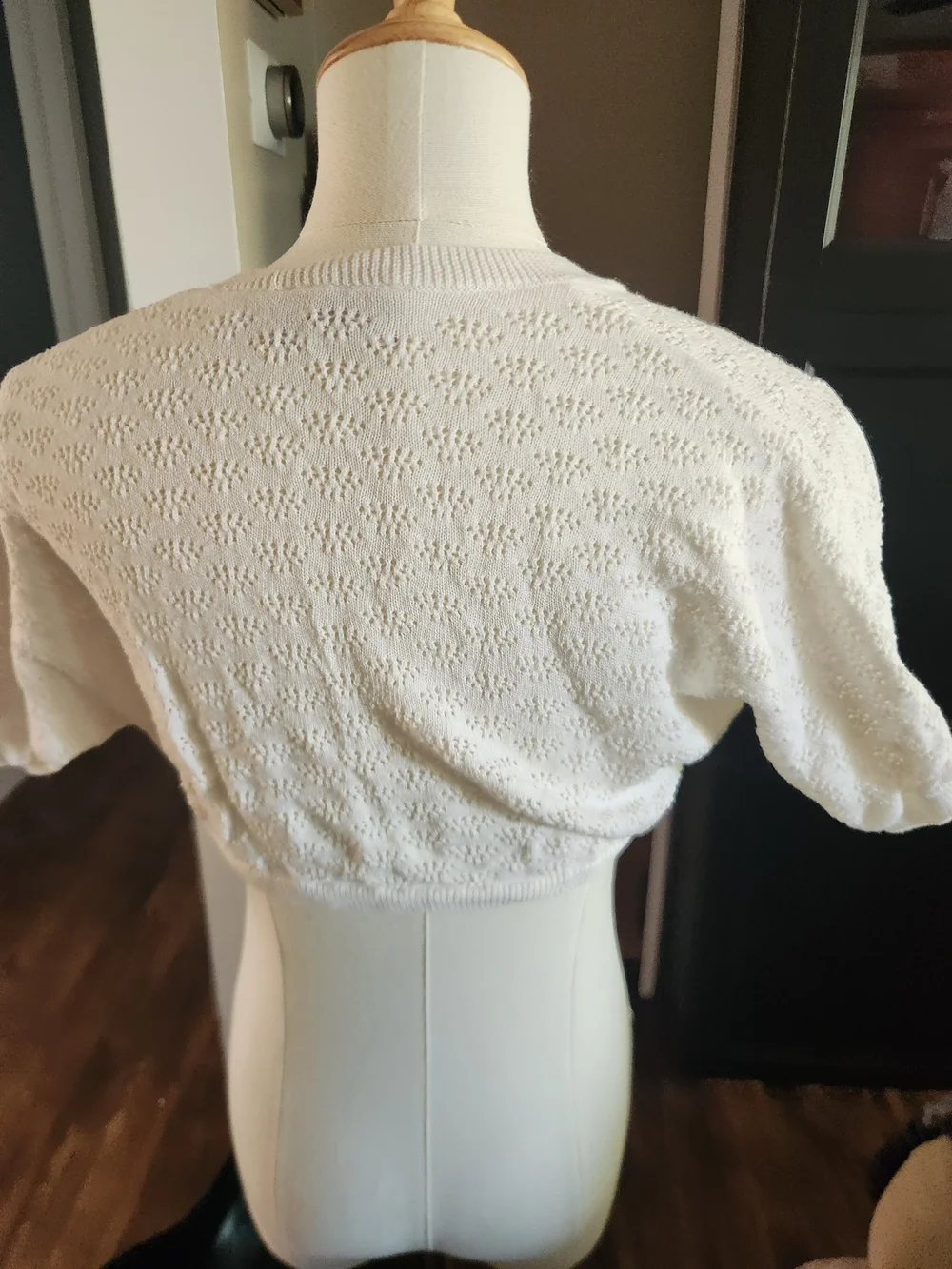 The Children's Place Cream Open-Knit Short Sleeve Bolero